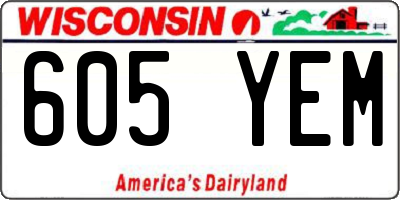 WI license plate 605YEM