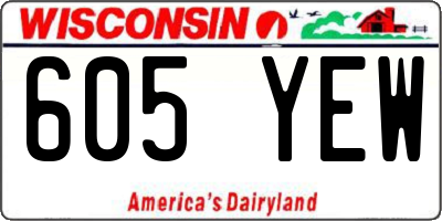 WI license plate 605YEW