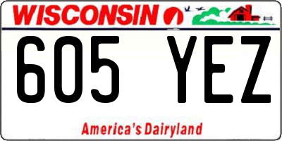 WI license plate 605YEZ