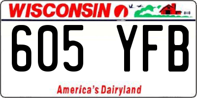 WI license plate 605YFB