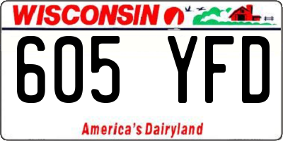WI license plate 605YFD