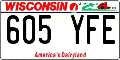 WI license plate 605YFE