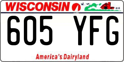WI license plate 605YFG