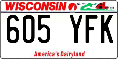 WI license plate 605YFK