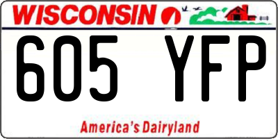 WI license plate 605YFP