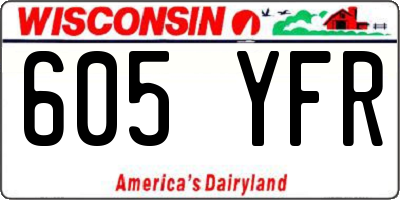 WI license plate 605YFR