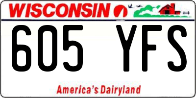WI license plate 605YFS