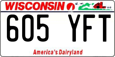 WI license plate 605YFT