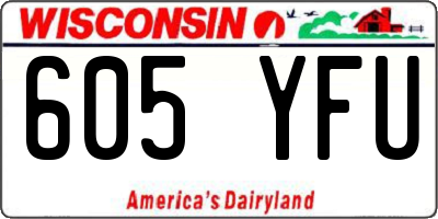 WI license plate 605YFU