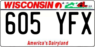WI license plate 605YFX