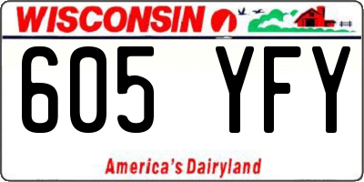 WI license plate 605YFY