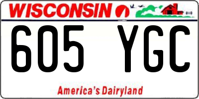 WI license plate 605YGC