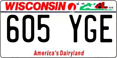 WI license plate 605YGE