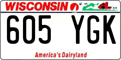 WI license plate 605YGK
