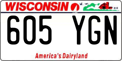 WI license plate 605YGN