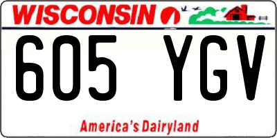 WI license plate 605YGV