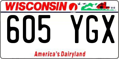 WI license plate 605YGX