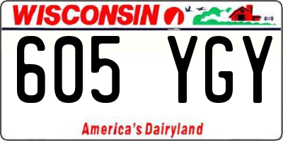 WI license plate 605YGY