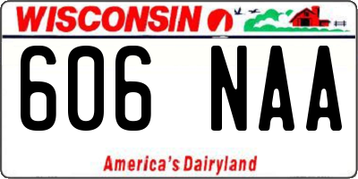 WI license plate 606NAA