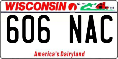 WI license plate 606NAC