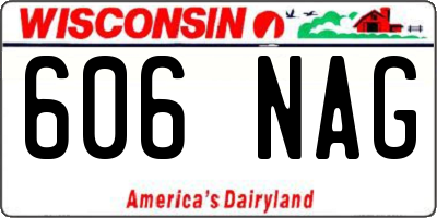 WI license plate 606NAG