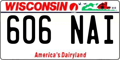 WI license plate 606NAI