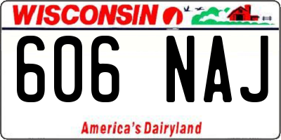 WI license plate 606NAJ