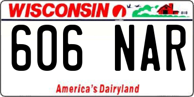 WI license plate 606NAR