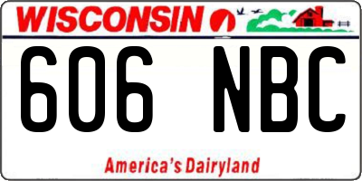 WI license plate 606NBC
