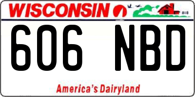 WI license plate 606NBD