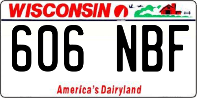 WI license plate 606NBF
