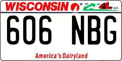 WI license plate 606NBG