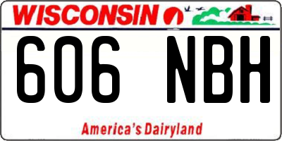 WI license plate 606NBH