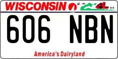 WI license plate 606NBN