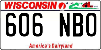 WI license plate 606NBO