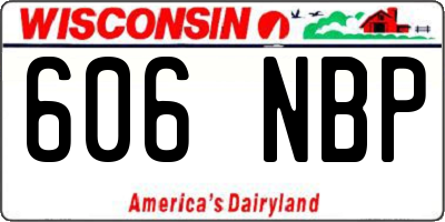 WI license plate 606NBP