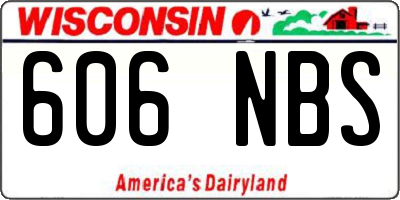 WI license plate 606NBS