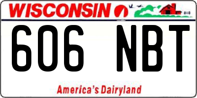 WI license plate 606NBT