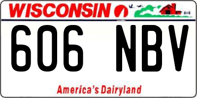 WI license plate 606NBV