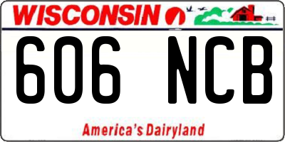 WI license plate 606NCB