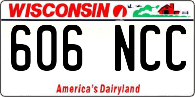 WI license plate 606NCC