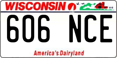 WI license plate 606NCE