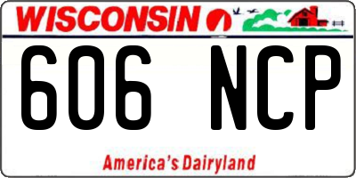 WI license plate 606NCP
