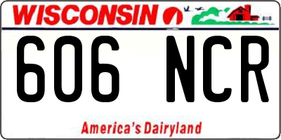 WI license plate 606NCR
