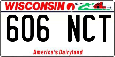 WI license plate 606NCT
