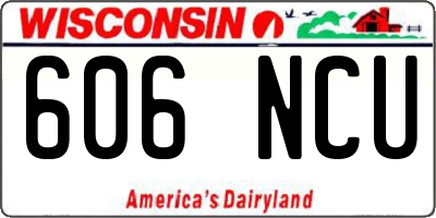 WI license plate 606NCU