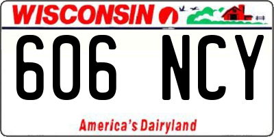 WI license plate 606NCY