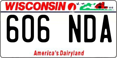 WI license plate 606NDA