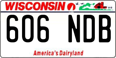 WI license plate 606NDB