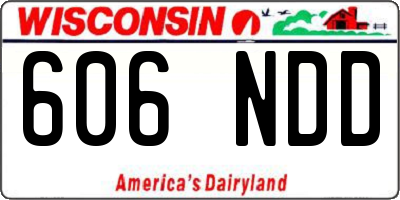 WI license plate 606NDD